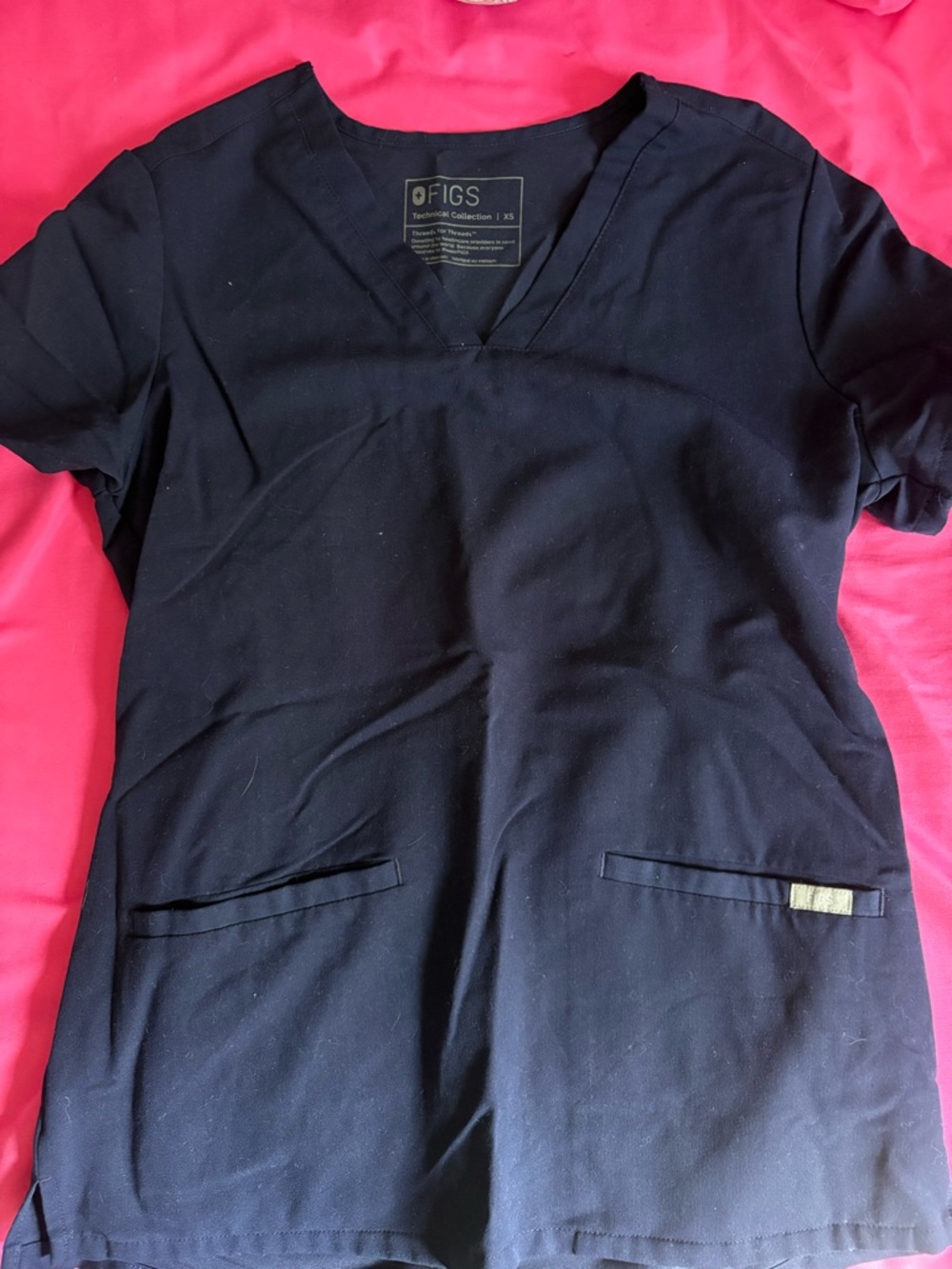 Figs Navy V-Neck Medical Scrub Top And Bottom